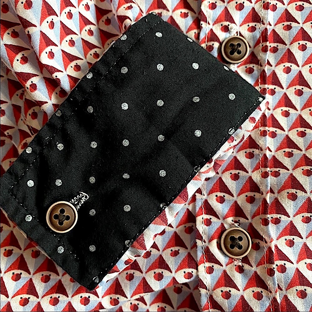 Sovereign Code Boys 5 Abstract Penguin Bold Print Long Sleeve Button Down Shirt